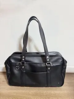 【超美品✨️】イーストボーイ スクールバッグ 黒 合皮バッグ 女神刺繍 A4収納可