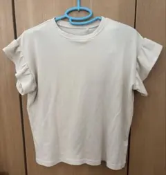 フリル袖Tシャツ オフホワイト キッズ 子供服　160