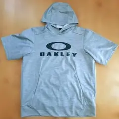 美品 OAKLEY フード付きショートスリーブパーカー グレー