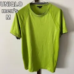 UNIQLO ユニクロ　メンズ　ドライEXメッシュTシャツ　スポーツ　黄緑　M