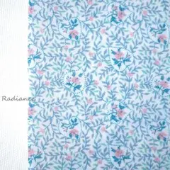 リバティ60.ハートフェルトオーガニックタナローンプリント はぎれ布生地 水色