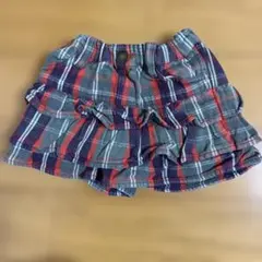 フリル付きチェック柄キュロット　90cm