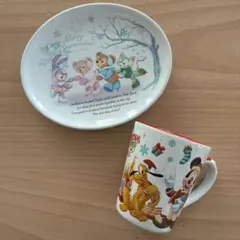 ディズニー スーベニア 2点セット ダッフィープレート ミッキークリスマスマグ