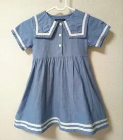 moujonjon セーラー襟 半袖ワンピース 110