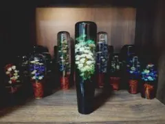 水中花ウッドシフトノブ15cm(ブラウン×黒×白) デコトラ旧車シフトノブ 