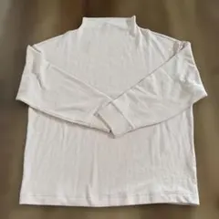 UNIQLO モックネック長袖カットソー ベージュ L