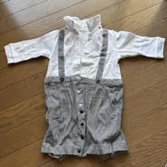 セレモニースーツ 80cm 白黒ギンガムチェック　男の子