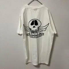 【USA製】80s OLDSTTUSY 復刻 スカル プリント Tシャツ 白