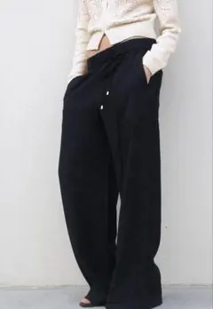 ZARA・ワイドパンツ・ブラック