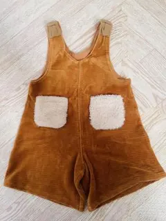 キムラタン　コーデュロイロンパース ブラウン 80cm