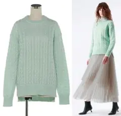CYCLAS*22-23AW モヘアナイロンケーブルニット ミントグリーンのサムネイル