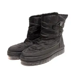 スノーブーツ 39 ブラック ブーツ 厚底 ラメ ボア 防寒 ウィンターブーツ