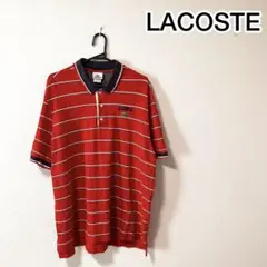 ラコステ　LACOSTE 半袖　ポロシャツ　赤　ボーダー