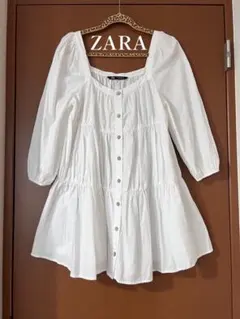 ZARA ワンピース　ブラウス　フリル
