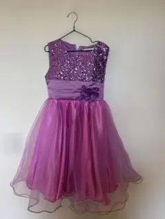 紫のスパンコールドレス　発表会