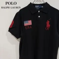 4129【希少人気モデル・美品】ラルフローレン ドイツ国旗ロゴ 半袖 