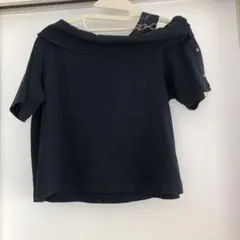 【PRIDE】ネイビー オフショルダー 半袖 トップスのサムネイル
