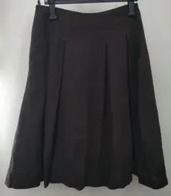 コムサイズム　フレアスカート　ブラウン　Lサイズ