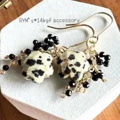 643.ダルメシアンジャスパー*14kgfピアス