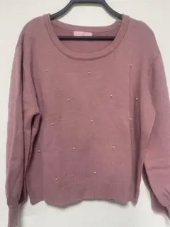 パール付きニット プラスサイズ