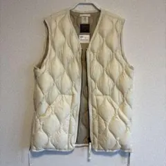 M*˚様 TAION ミリタリー VネックWジップ ダウンベストオフホワイト