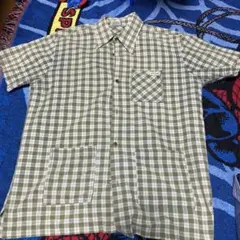 usa製 90s Volcom 半袖シャツ M グリーン・ホワイトチェック