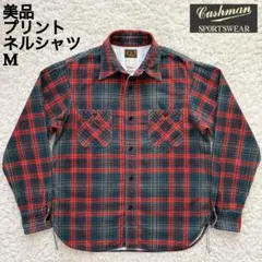 美品 cushman プリントネルシャツ M クッシュマン プリネル