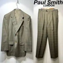 希少 ポールスミス 上質 ウール チェック ジャケット パンツ セットアップ M