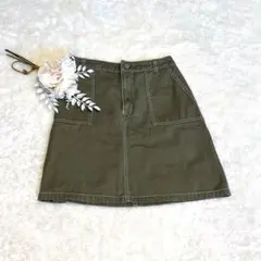 1258〈コルザ〉ハニーズ/M/ミニスカート/コットン100/カーキ系/秋服のサムネイル