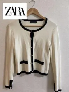 ZARA ニットカーディガン　パールボタン サイズM