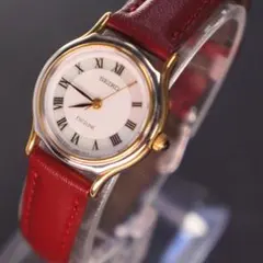 【稼働品】SEIKO EXCELINE　 シェル文字盤　新品ベルト　電池交換済のサムネイル