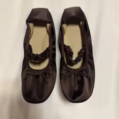 GU ストラップバレエシューズ　ブラウン　24.5センチ