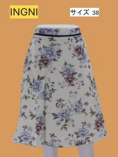 2439x【新品未使用、訳あり】INGNI フレアスカート 花柄　レディース M