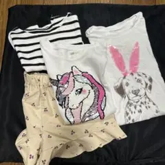 100-110cm Tシャツ ハーフパンツ スパンコールT H&M GAP