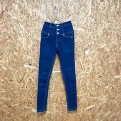 EMODA エモダ ELDER ハイウエストデニムパンツ スキニー ブルー