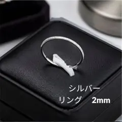 7号 きらめく細身リング シルバー 2mm ステンレス 指輪 上品 重ね付け