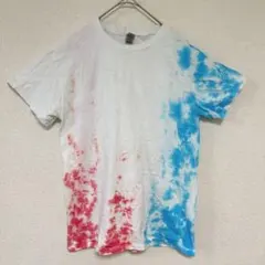 GILDAN 【S】タイダイ Tシャツ 半袖 ホワイト/レッド/ブルー