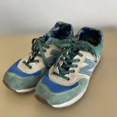 New Balance 574 スニーカー 青/緑/ベージュ