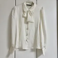 ZARA リボン付きブラウス S
