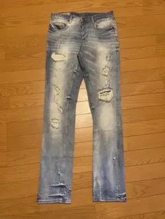 ZARA MAN ダメージジーンズ ライトブルー スリムフィット