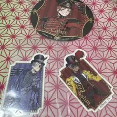 ツイステ　プレイフルランド　コラボカフェ　ステッカー　コースター　ジェイド