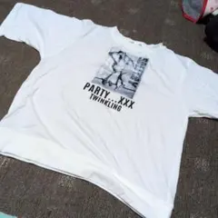 ホワイト グラフィックプリント Tシャツ