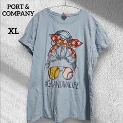 ポート&カンパニー 【XL】Tシャツ トップス ライトブルー 半袖 レディース