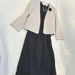 アナトリエ　ドット柄ワンピースとジャケットセット　セレモニー　ママスーツ