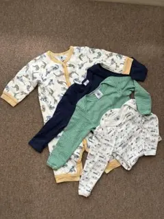 PETIT BATEAU ベビー ロンパース 3点セット