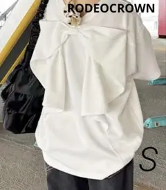 【大人気】新品✨ロデオクラウンビッグリボン2WAYTシャツS 白のサムネイル