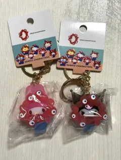 サンリオミャクミャクなりきり立体マスコット クリアカラーキーホルダー 2点セット