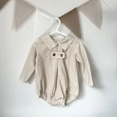 【値下げ中】ベージュ 襟付きロンパース 誕生日 1歳 男の子 女の子 80