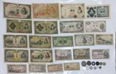 旧貨幣　36種　100円札　10円札　5円札　1円札　50銭札　5銭札　2銭　1のサムネイル
