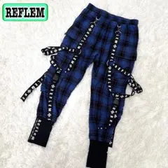 REFLEM レフレム　ハーネス　ロゴベルト　カーゴパンツ　チェック　ブルーのサムネイル